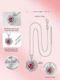 wholesale 925 Sterling Silver 12 Birthstone Rose Pendant Necklace Mother s Day Gift-0-4