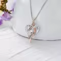 TOUPOP Sterling Silver Heart Pendant Necklace Jewelry Gifts For Women-0-3
