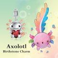 wholesale 925 Sterling Silver Rose Gold Plated Axolotl Pink Heart Zirconia Dangle Charm For Bracelet-0-15