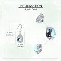 wholesale 925 Sterling Silver Black Cat Moonstone Drop Earrings-0-3