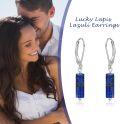 wholesale  925 Sterling Silver Lapis Lazuli Leverback Earrings, Hypoallergenic Dangle Earrings for Sensitive Skin, Gift for Women-0-4