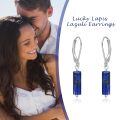 wholesale  925 Sterling Silver Lapis Lazuli Leverback Earrings, Hypoallergenic Dangle Earrings for Sensitive Skin, Gift for Women-0-4
