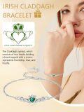 wholesale 925 Sterling Silver Celtic Knot Irish Claddagh Heart Bracelet for Women-0-5