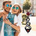 wholesale 925 Sterling Silver Red Crystal Black Rose Infinity Pendant Necklace for Women Valentines Day Gifts-0-4