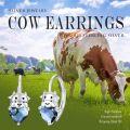 wholesale 925 Sterling Silver Blue Crystal Heart Cow Hoop Earrings - Adorable Gift for Her-0-5