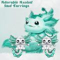 wholesale 925 Sterling Silver Green Enamel Axolotl Stud Earrings - Cute Animal Jewelry for Women and Girls-0-1