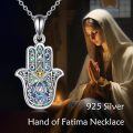 wholesale 925 Sterling Silver Hamsa Hand with Daisy and Evil Eye Star of David Chai Pendant Lucky Charm Necklace for Women & Men-0-4