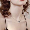 wholesale 925 Sterling Silver Black Rose Pendant Necklace for Women-0-1