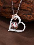 TOUPOP 925 Silver Stone Christmas Sports Heart Necklace Gift-0-1