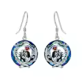 TOUPOP Sterling Silver Crystal Nightmare Jack Sally Skellington Skull Earrings-0-0