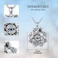 wholesale 925 Sterling Silver Metal Stone Spiritual Jewelry with Evil Eye and Lotus Necklace-0-4