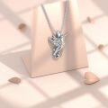 wholesale 925 Sterling Silver Heart-Shaped CZ Hummingbird Pendant Necklace for Women-0-2