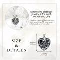wholesale 925 Sterling Silver Heart Rose Black Abalone Cremation Jewelry Urn Pendant Necklace with Funnel and Fill Tool 24 Chain-0-5