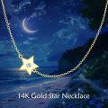 wholesale 14K Gold Diamond Star Pendant Chain Necklace for Women-0-4