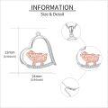 wholesale 925 Sterling Silver Heart-Shaped Sheep Pendant Necklace for Women and Girls-0-3