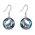 wholesale 925 Sterling Silver Howling Wolf Earrings-0-0