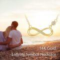wholesale 14K Gold Cubic Zirconia Infinity Pendant Necklace for Women Girls s 20 Chain Length-0-5