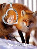 wholesale 925 Sterling Silver Love You Forever Fox Pendant Necklace-0-3
