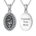 wholesale 925 Sterling Silver Oxidized Floral Oval Locket Bracelet With Filling Tool Set-0-30