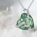 TOUPOP Sterling Silver Crystal Heart Pendant Birthstone Necklace-0-3
