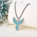 wholesale 925 Sterling Silver Turquoise Phoenix Bird Pendant Necklace  for Women and Men-0-3