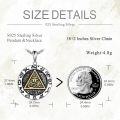 wholesale 925 Sterling Silver All-Seeing Eye Pendant Necklace with Triangle Design and Black Enamel Accents-0-4