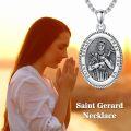 wholesale Sterling Silver Saint Medal Oval Necklace for Men Women Religious Jewelry-0-82