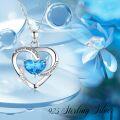 wholesale 925 Sterling Silver Heart Necklace with Blue Birthstone Infinity Love Pendant I Love You to the Moon and Back 925 Sterling Silver Jewelry for Women-0-1