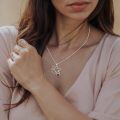 wholesale 925 Sterling Silver Heart Pendant Necklace With Engraved Moonstone Charm-0-3