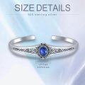 wholesale 925 Sterling Silver Lapis Lazuli Adjustable Vintage Chic Bangle Bracelet-0-4