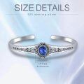 wholesale 925 Sterling Silver Lapis Lazuli Adjustable Vintage Chic Bangle Bracelet-0-4