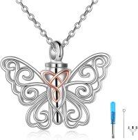 wholesale 925 Sterling Silver Butterfly Dragonfly Keepsake Pendant with Chain and Funnel Set - 24K Gold Plated Accents-A-Celtic Butterfly