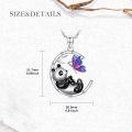 wholesale 925 Sterling Silver Purple Butterfly and Black & White Panda Pendant Necklace for Women-0-4