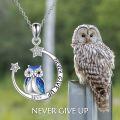 wholesale Sterling Silver Stone Owl Earrings for Women Cat Lovers Gift Drop Leverback-0-9