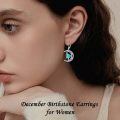 TOUPOP Sterling Silver Topaz Celtic Moon Drop Dangle Earrings-0-1