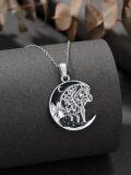 wholesale 925 Sterling Silver Tree of Life Black Onyx and Moonstone Couples Pendant Necklace for Women-0-3
