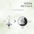wholesale 925 Sterling Silver Honeybee Drop Earrings with Cubic Zirconia for Women Girls  3cm Long-0-3