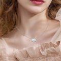 wholesale 925 Sterling Silver Opal Lotus Flower Necklace Yoga Gift for Women Mom-0-3