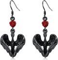 wholesale 925 Sterling Silver Gothic Red Rose Phoenix Drop Earrings for Women-0-0