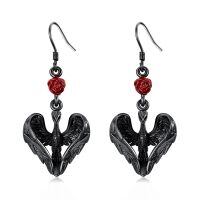 wholesale 925 Sterling Silver Gun Black Phoenix Red Rose Enamel Drop Earrings-Phoenix