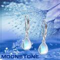 wholesale 925 Sterling Silver Teardrop Moonstone Drop Earrings with Leverbacks for Women-0-4