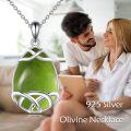 wholesale 925 Sterling Silver Green Peridot & Turquoise Celtic Knot Pendant Necklace-0-5