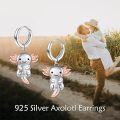 wholesale 925 Sterling Silver Axolotl Angel Wings Huggie Hoop Earrings for Women Girls Gift 925 Jewelry Set-0-1