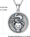 wholesale 925 Sterling Silver Aquarius Zodiac Sign Pendant Necklaces for Women Astrology s-0-3