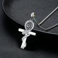 wholesale 925 Sterling Silver Snake & Eye Of Horus Cross Pendant Necklace for Men Women-0-5