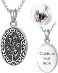 wholesale  Sterling Silver 12 Month Birth Flower Photo Locket Necklace Jewelry Gift -0-12