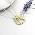 wholesale Gold Heart with 925 Sterling Silver Cross Pendant Necklace for Women's Baptism & First Communion Gifts-0-2