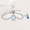 wholesale 925 Sterling Silver Opal Circle Chain Link Bracelet-0-3