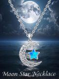 wholesale Sterling Silver Moon Star Necklace Celestial Pendant for Women-0-11