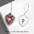wholesale 925 Sterling Silver Red Crystal Gothic Spider Drop Earrings-0-2